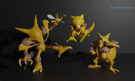 stl abra|3D Printable Abra / Kadabra / Alakazam / Mega Alakazam .